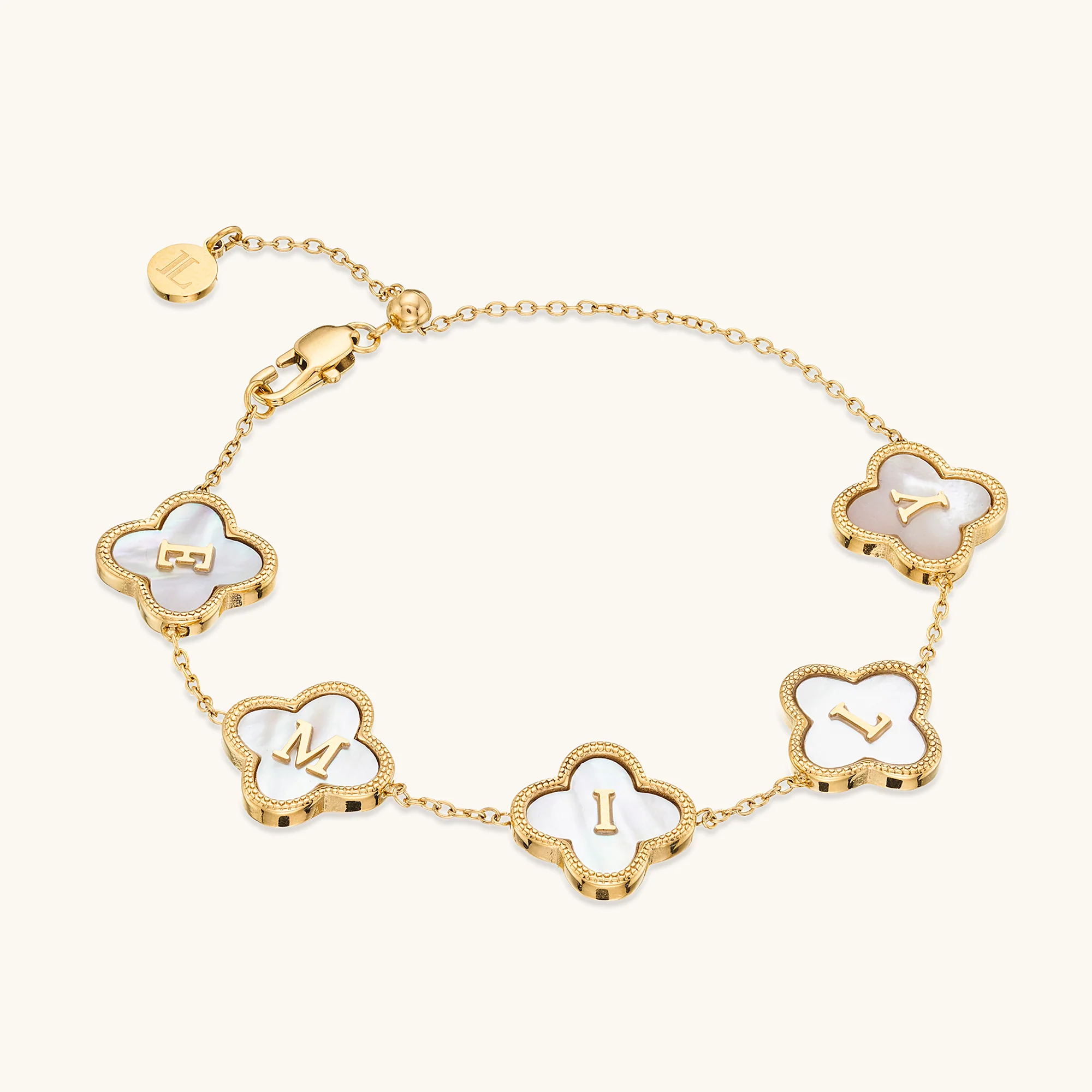 Custom Name Clover Bracelet
